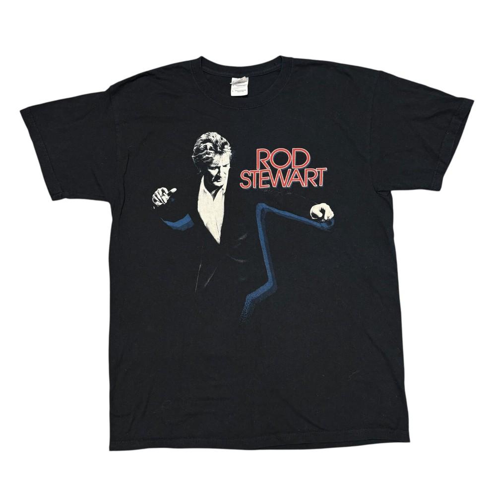 Rod Stewart Shirt Large Black Tour Concert Rock Band Tee Bob Dylan Elton John Unisex T-Shirt XL