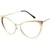 Gold Clear Half Frame Cat Eye Reading Glasses Women Fashion Blue Light Blocking Computer Eyeglasses Sexy Cateye Metal Frame +1 75
