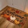 Cartoon Witch Cat Pumpkin Ghost Doormat Non-Slip Maple Leaf Welcome Mat  Entryway