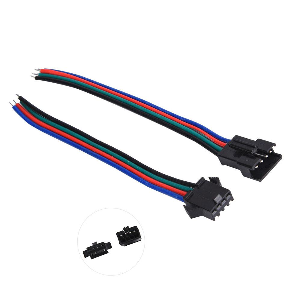 50 par Złącze kablowe męskie i żeńskie 4-pinowe rdzeń z cynowanej miedzi do taśmy LED 10 cm długości