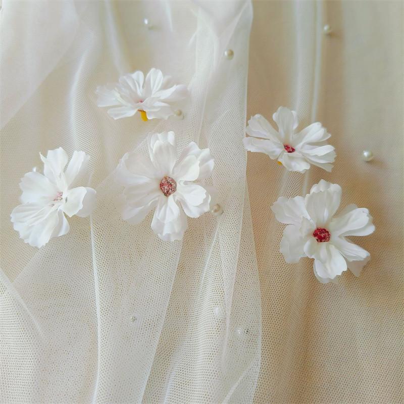 50 Pieces/pack Artificial Flower Small Flower Head Hairpin Flower Fake Flower Head Small Daisy Flower Head French Small Daisy Flower Head Grass Hat