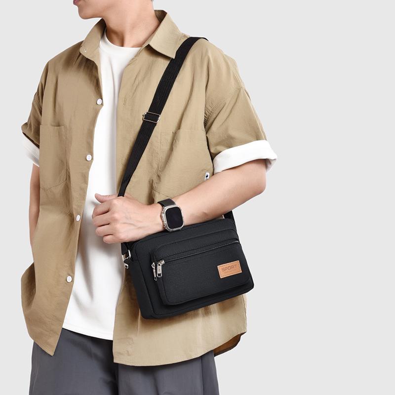 Men's Canvas Waist Bag - Durable Outdoor Sports Pack with High Capacity (Multifunctional Phone Purse for Running/Hiking)