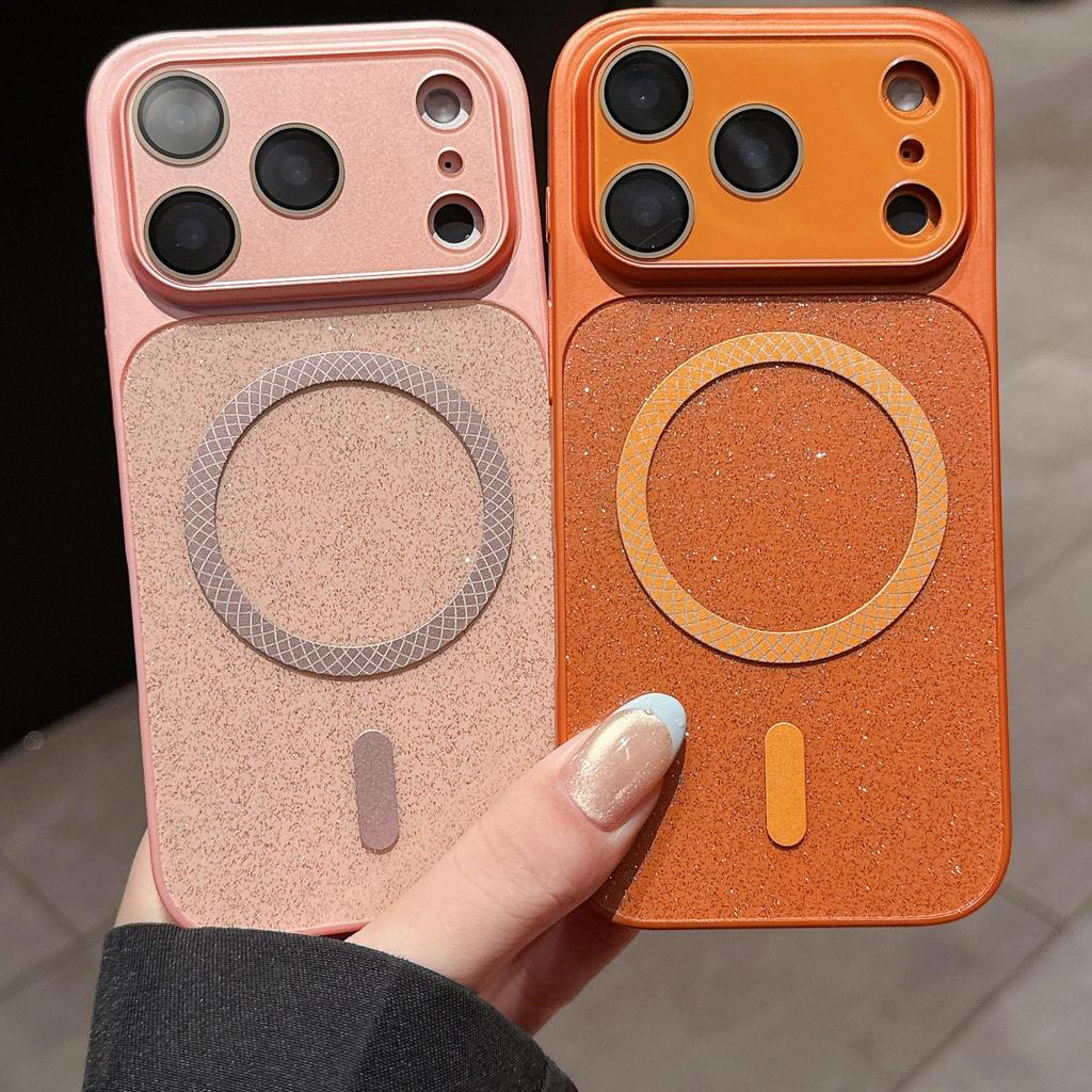 Apple 17 Pro Max Glitter Mesh Magnetic Lens Protector & iPhone 16 Drop Protection Case