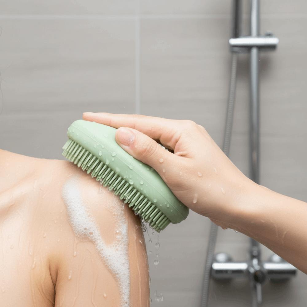 Body Scrubber Refillable Bath Brush Skin-Friendly Massage Brush Body Wash Brush Massage