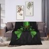 Shamrock Cat Black St Patricks Day Irish cat Lovers Blanket Warm Soft Plush Throw Blanket For Girls Boys Flannel Bedspread