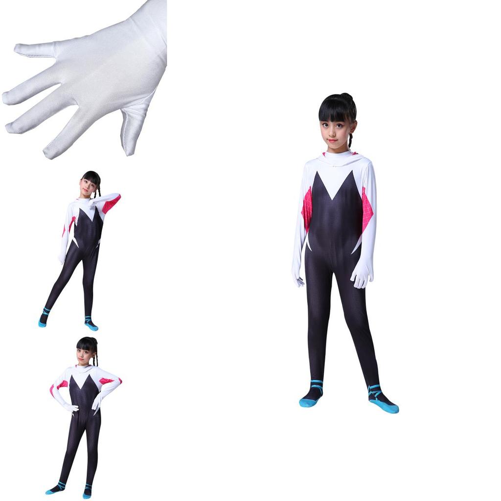 Vibrant Spider-man Into The Spider-verse Gwen Stacy Kids Costume Jumpsuit For Playful Adventures