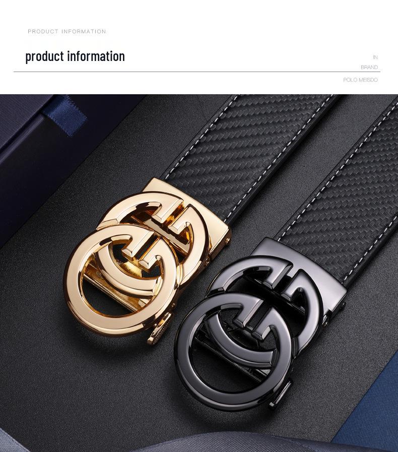 Paul Messier Herren Ledergürtel mit automatischer Doppel-G-Schnalle - Stilvoll & Vielseitig