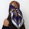 Fashion Square Silk Scarf Women Headband 90*90cm Print Neck Scarfs Office Hair Band Hand Kerchief Female Bandana Headwear