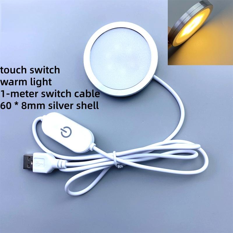 1Pcs For Bamboo Led Light Parts Diy Model Warm White/Multicoour Usb Round Ultra-Thin Light For Bambu Lab Led Lamp Kit Hardware
