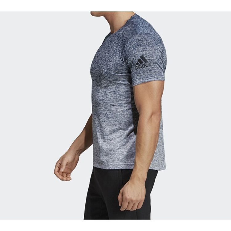 Adidas Freelift Gradient Training Short Sleeve T-Shirt Men Tops Indigo White DZ1062
