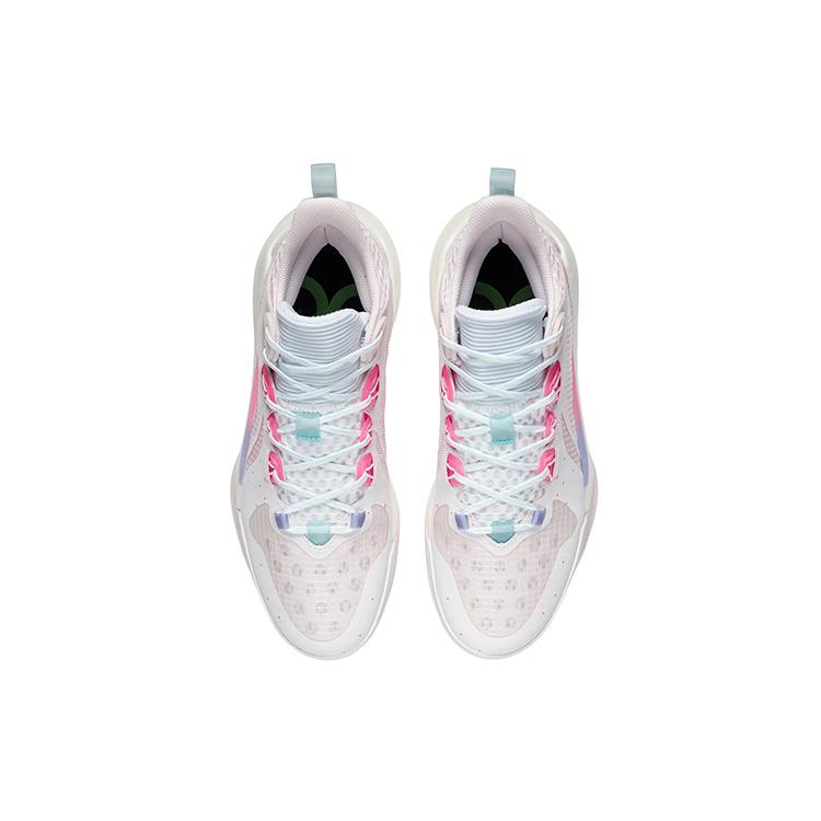 New LiNing Sonic 10 Team Cushioning Anti Slip And Wear Resistant Coverage Support Low Top Basketball Shoes Men's White Pink ABPS015-2