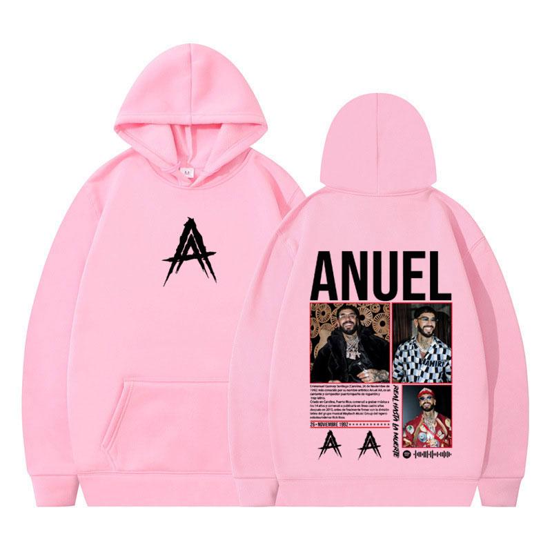 Rapper Anuel AA Album Tour 2025 Vintage Graphic Hoodie Men Women Harajuku Loose Pullover Long-sleeved Casual Hip-hop Sweatshirts