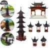 1PCS Mini Pagoda Statue Chinese Ancient Building Model Pavilion Decorations Simulation Statue Zen Garden Aquarium Bonsai Decor