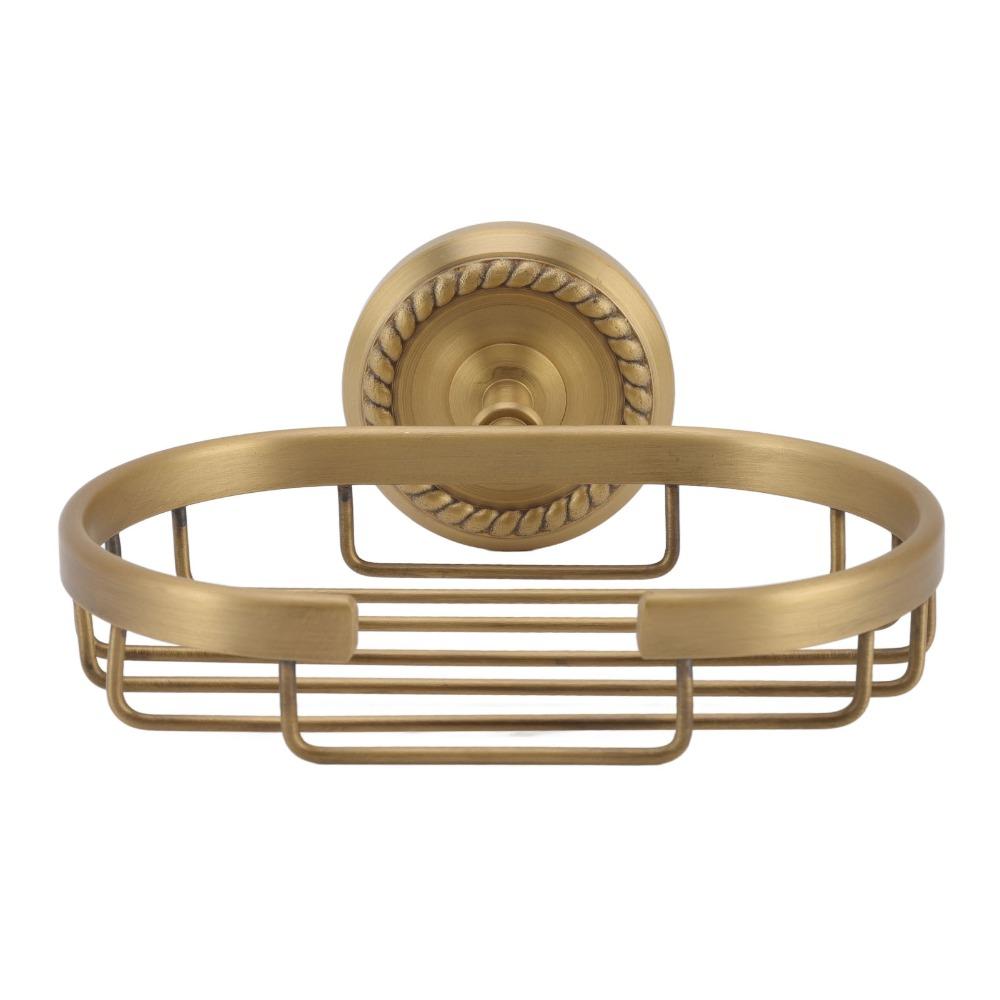 Antique Gold Soap Holder Wall Mounted Soap Rack Durable Soap Basket Bathroom Shower Kitchen