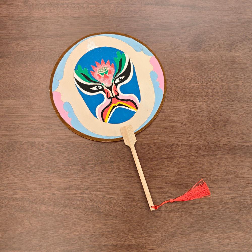 Children's Eco-friendly DIY Peking Opera Face Painting Fan - Intangible Cultural Heritage Craft Kit