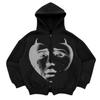 Herren Herbst 2025 Blutroter Thriller-Print Mode-Hoodie