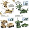 Deformable Airplane Kids Army Vehicle Toy Model For Creative Play And Learning