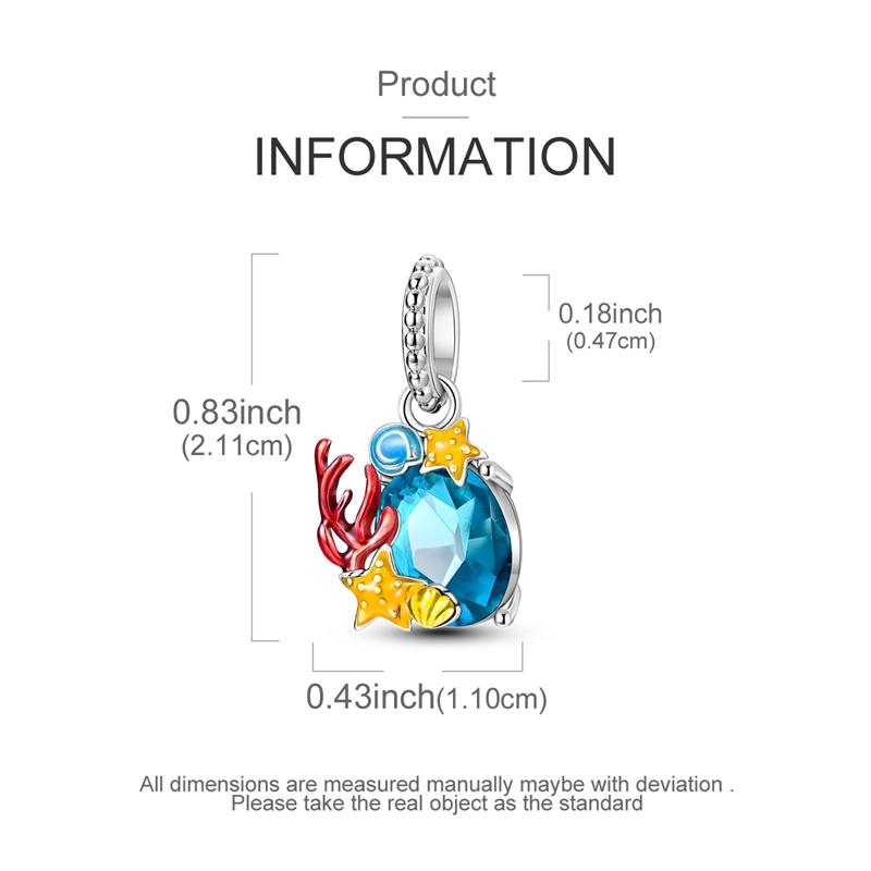 Copper Marine Life Charms Ocean Series Pendant Jewelry Fit Original Bracelet Necklace For Women Diy Gift Party