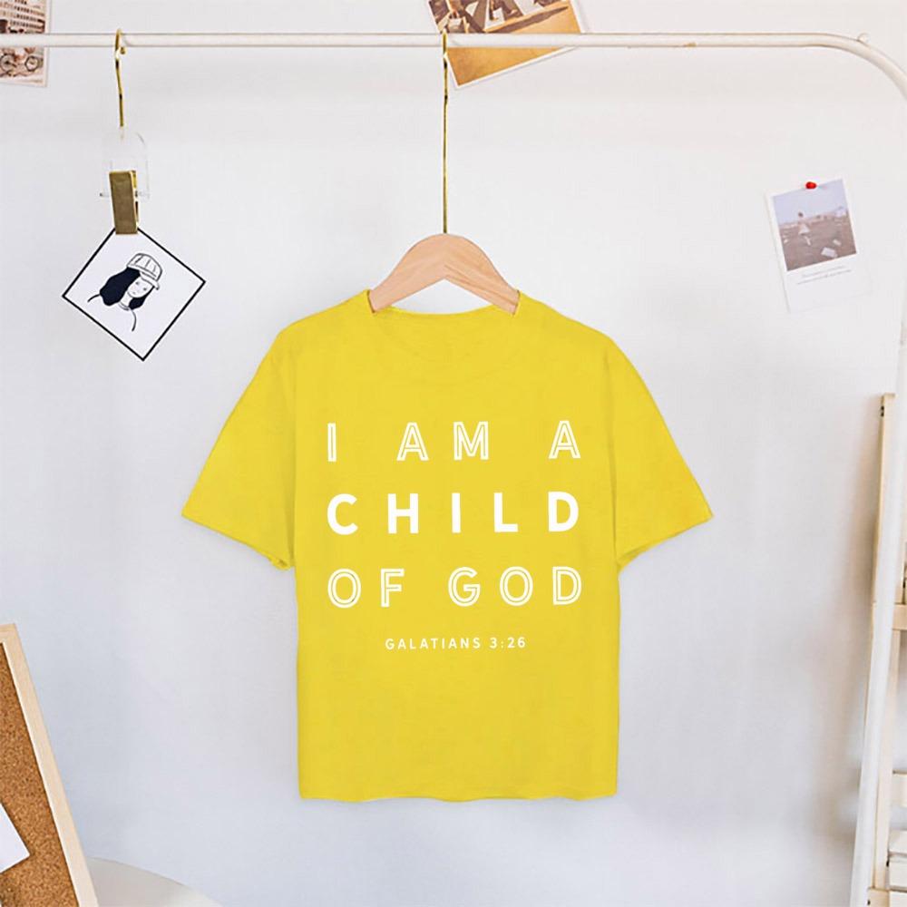 I Am A Child of God Printed Shirt T-shirt Girls Boys Short Sleeve Tops Vintage Tee Child Summer Shirts Tops Toddler Casual Tees