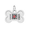 ID Tag for Dogs and Cats Metal WAUDOG Smart ID with QR Passport, Drawing "Konotop Magic Troops", Bone, L 40 Mm, W 28 Mm