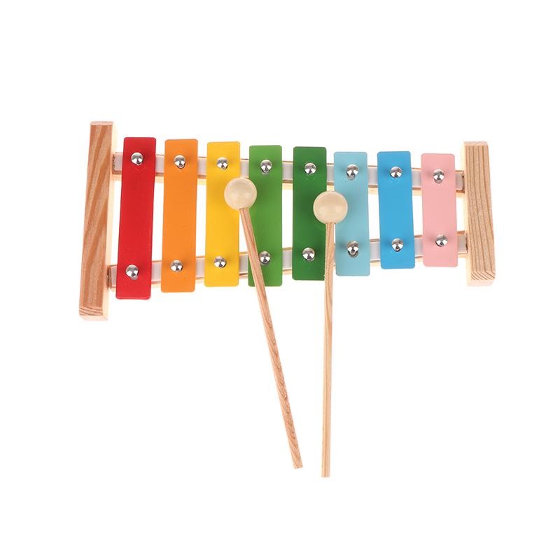 

8 Клавиш Ксилофон Игрушка Ручное постукивание Глокеншпиль Красочная алюминиевая пластина Пианино с деревянными молоточками Детский музыкальный инструмент Подарок