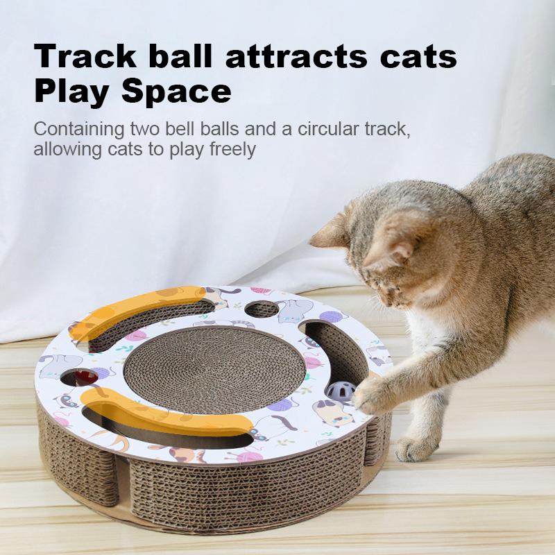 Cat Scratching Toys  Nail Scrapers Polishing Machines Corrugated Paper Wear Resistant Disc Shaped Turntable Balls Pet Products