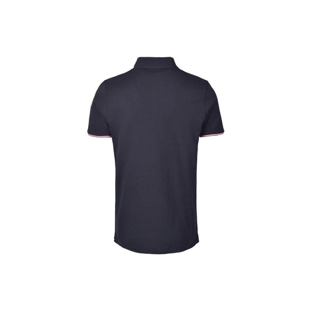 Moncler Monochrome Logo Patch Short Sleeve Polo Shirt Men tops Blue 8A7340084556773