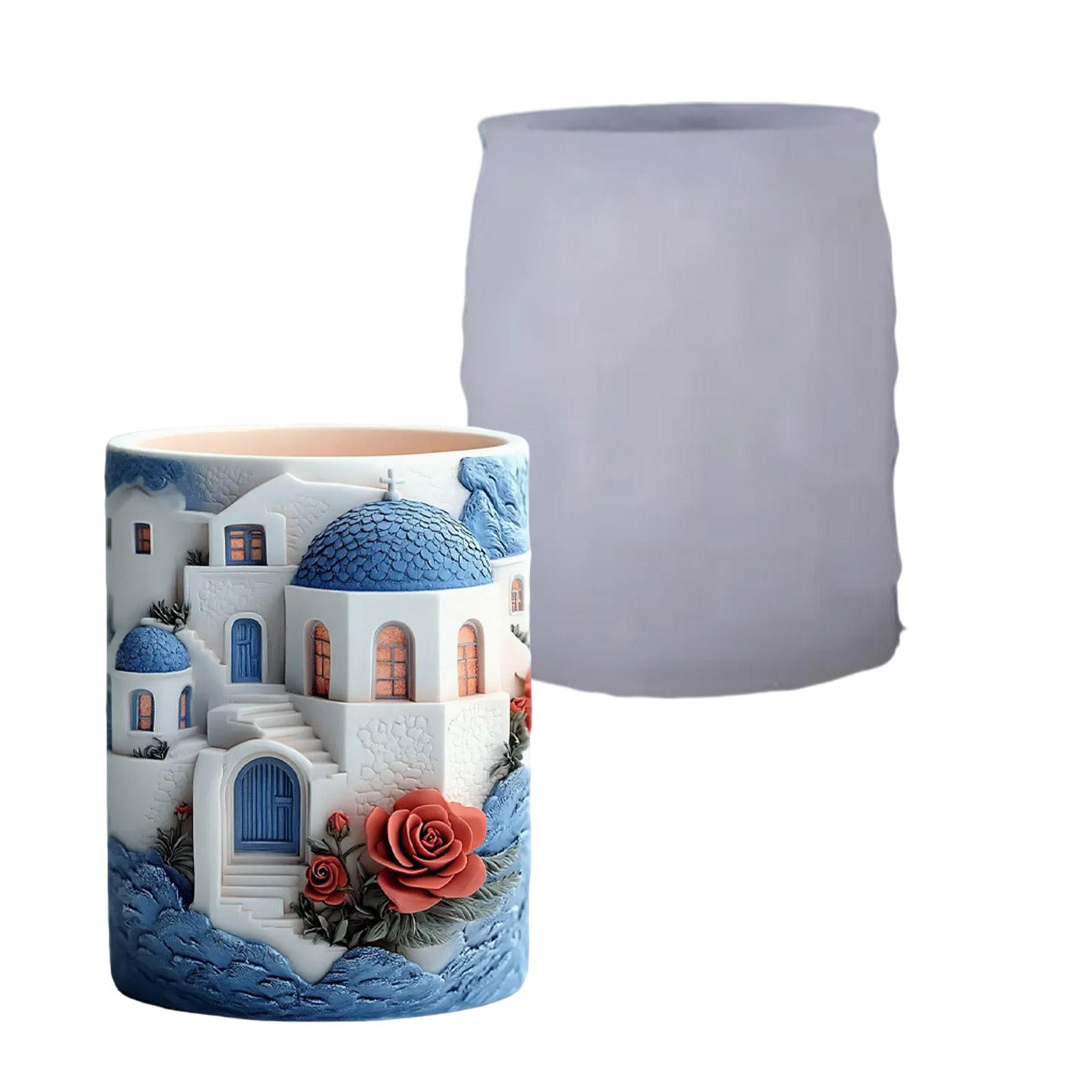 

Силиконовая форма в виде чашки, вдохновленная Санторини, контейнер для ювелирных изделий, форма для цветочного горшка для изделий из смолы, легко отделяемая конструкция