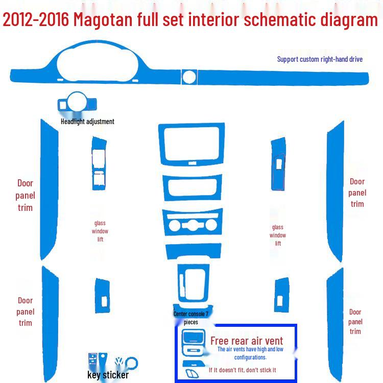 Volkswagen CC Magotan B7L Interior Gear Decor Sticker for 09-18 Models