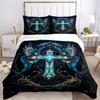 3pcs Gothic Cross Duvet Cover Set - Includes 1 Duvet Cover and 2 Pillowcases, No Quilt Core, All-Season Home Decor yy251111056