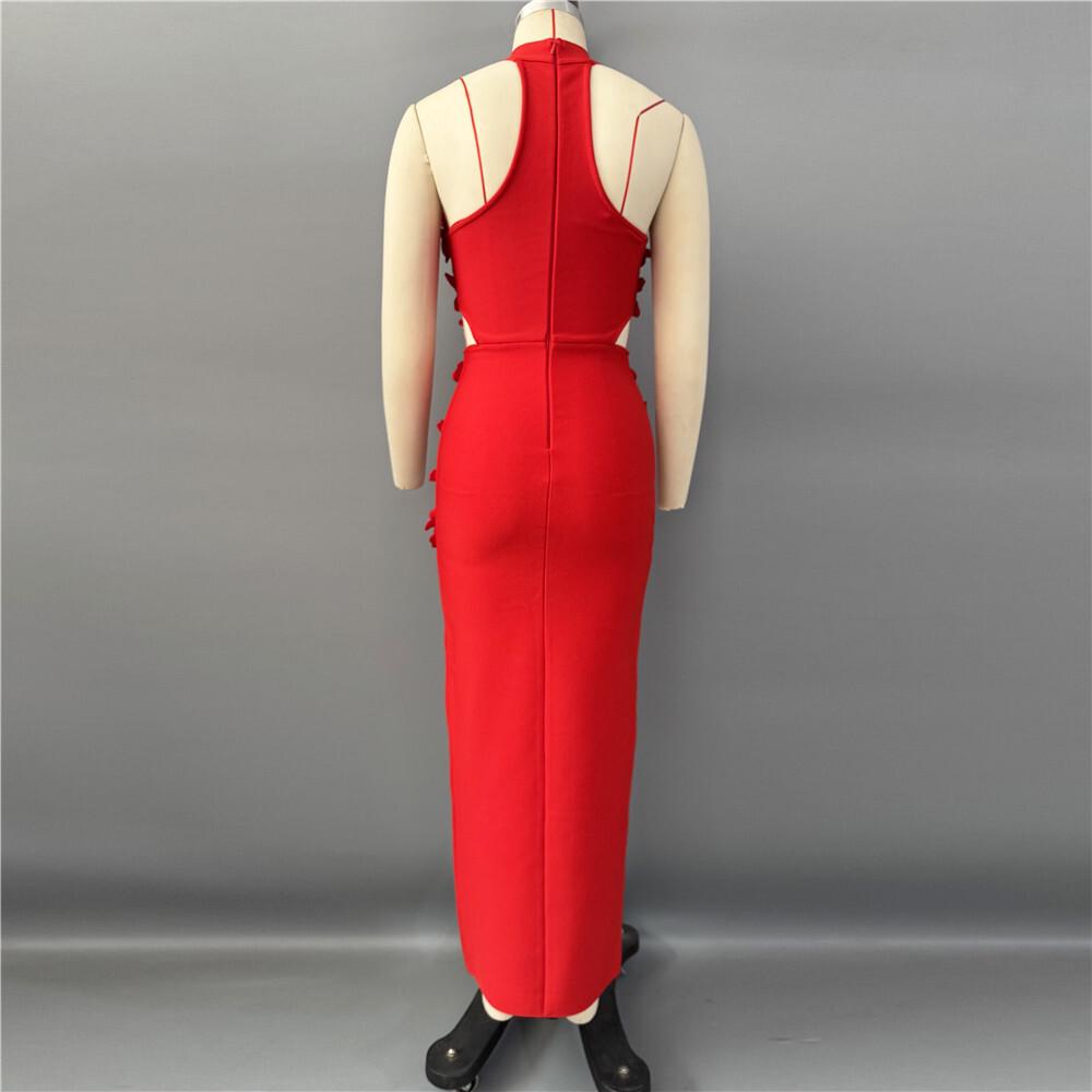 Elegant 2026 European & American Flower Bandage Evening Gown for Women