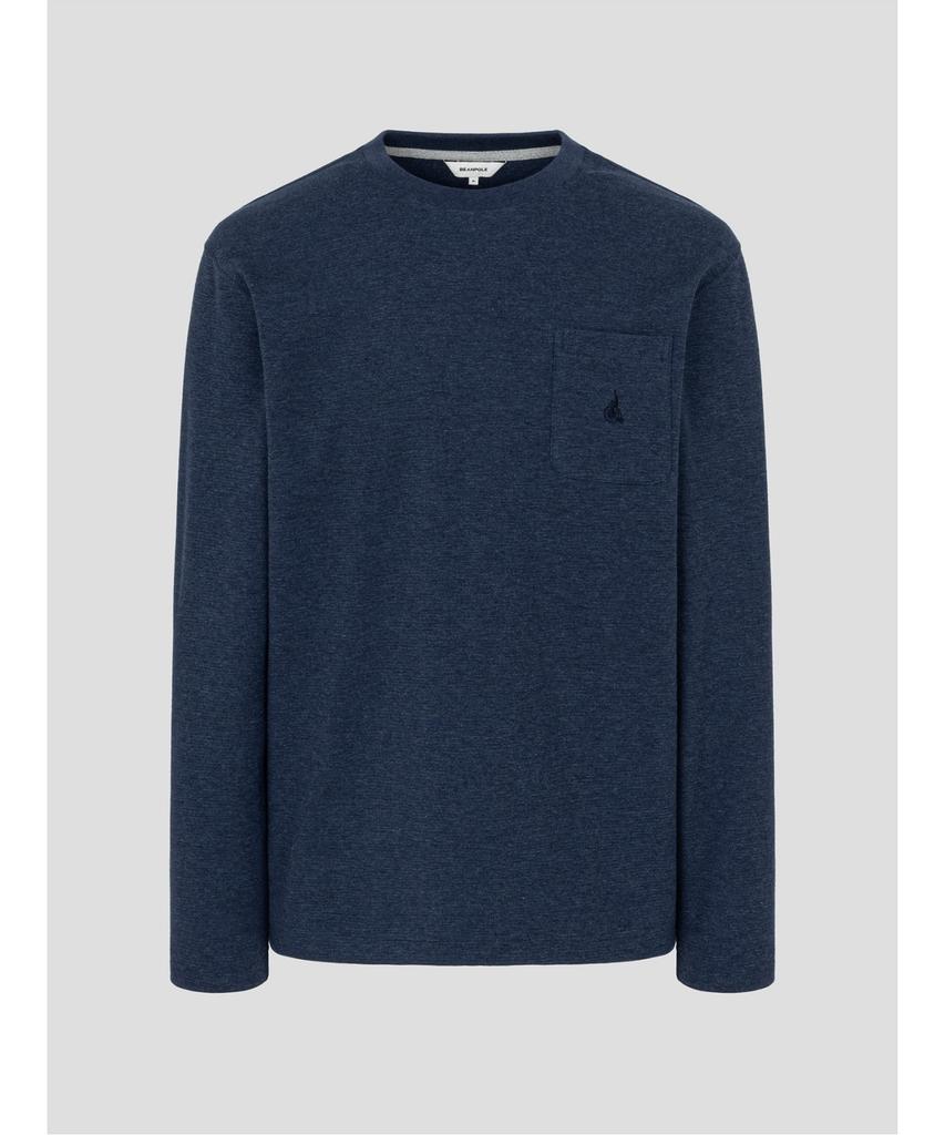Binpolmen Melange Pocket Logo T-Shirt Navy