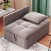 Upholstered Bed Sofa Bed 3 In 1 Multifunctional Sofa Bed, Linen Fabric Sofa with Adjustable Backrest, Lounge Sofa for Small Spaces