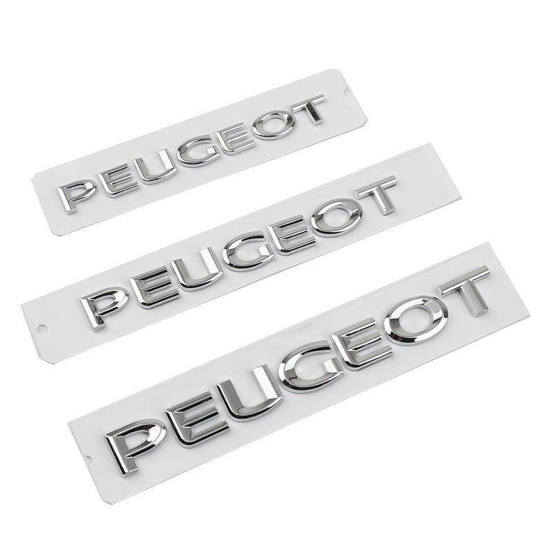 Peugeot Car Logo Modification Sticker: Rear Trunk PEUGEOT Letters.