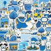 50 Cartoon Japanese- Blue And Animal Stickers For Water Bottles, Notebooks, Luggage, Journals, And Creative Decorative Stickers
