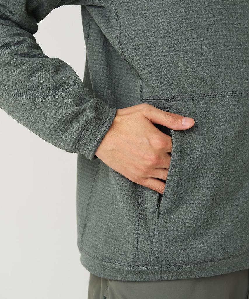 Snow Peak Polartec Power Grid Fleece Hoodie and Size M SPF-JK-25AU907, Men's Women's, Gray,