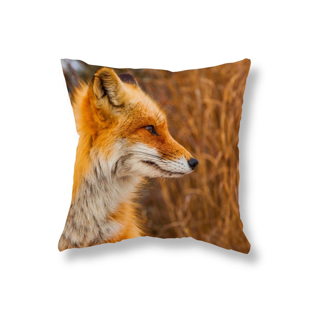 Cute Little Fox Throw Pillow Cover Animal Pillow Cover Sofa Car Decor Office Game Chair Cushion Cover Room Home Decor