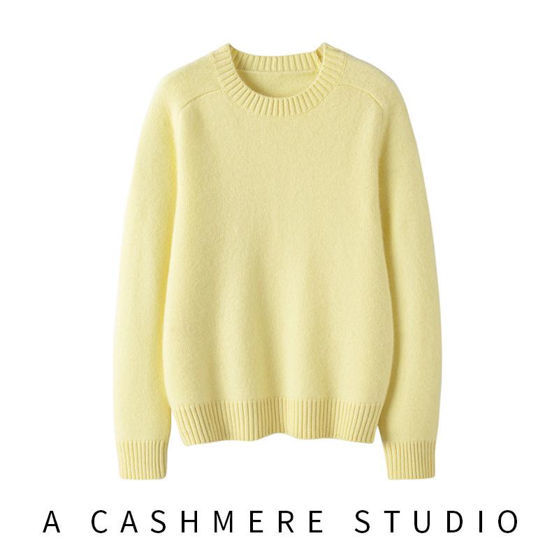 2024 Autumn/Winter Women's Round Neck Saddle Shoulder Cashmere Loose Slimming Knit Sweater