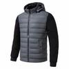 Men's Hooded Cotton Padded Jacket - Stand Collar, Patchwork, Warm Winter Casual Sport Jacket