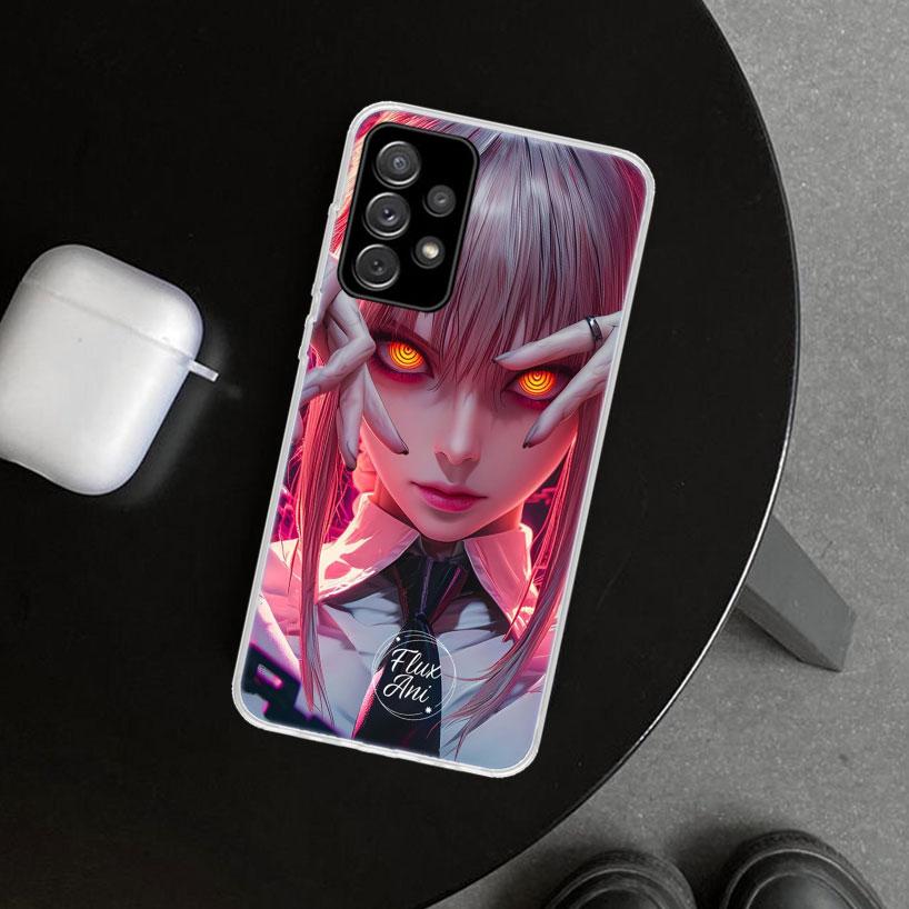 Chainsaw Mans Makima Phone Case Cover for Samsung Galaxy A12 A22 A32 A52 A72 A02S A51 A50S A31 A20S A10S Note 20 Ultra 10 Plus G