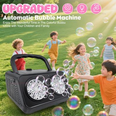 Automatische Seifenblasenmaschine mit 2 Ventilatoren 50000+ Seifenblasen pro Minute Kinder Tragbarer Seifenblasenmacher Kein Seifenblasenwasser für Party Outdoor-Spiel