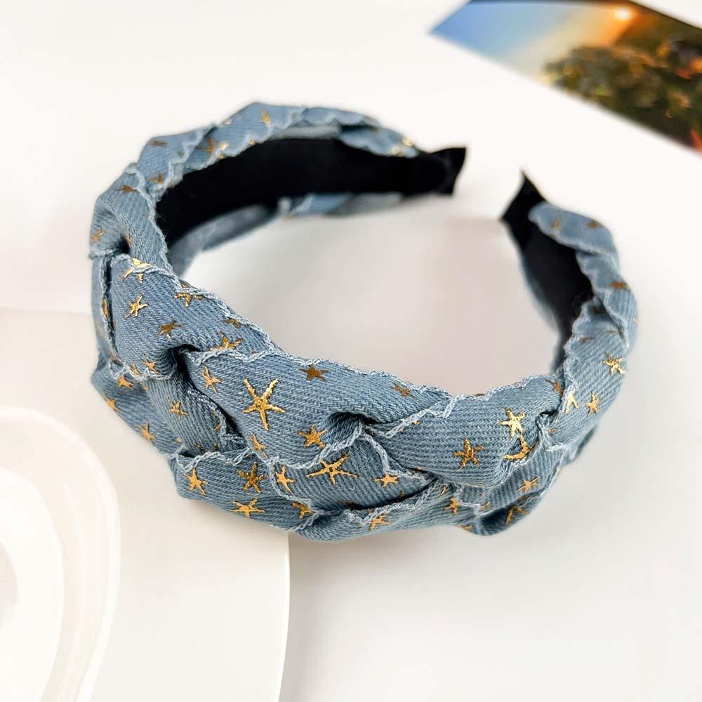 Korean Style Cowboy Hair Hoop Denim Cloth Denim Knotted Headband Cowboy Hair Bands  Ladies/Girls