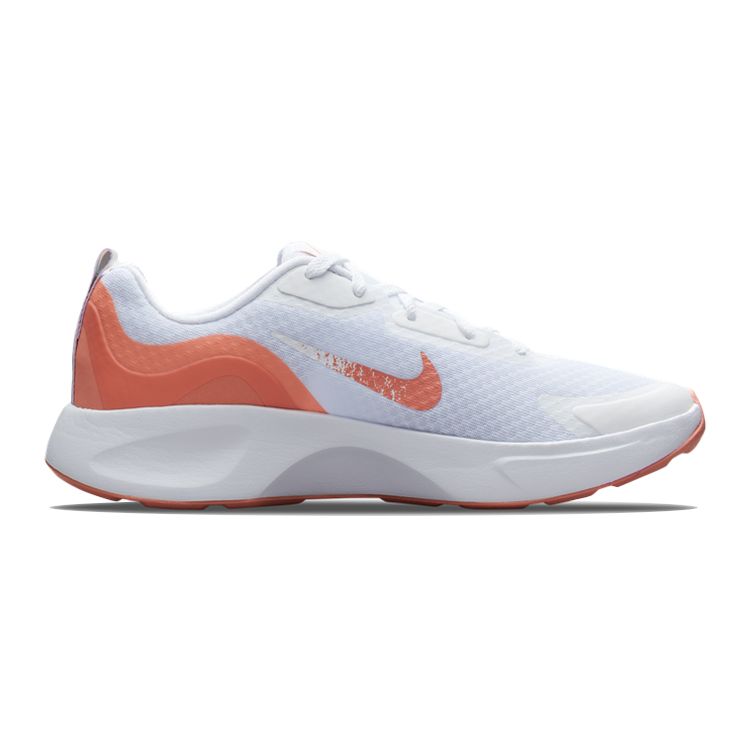 Nike Wearallday SE Comfortable Fabric Shock Absorbing Durable Breathable Low Top Running Shoes Kids Sneaker White Orange DO9377-100