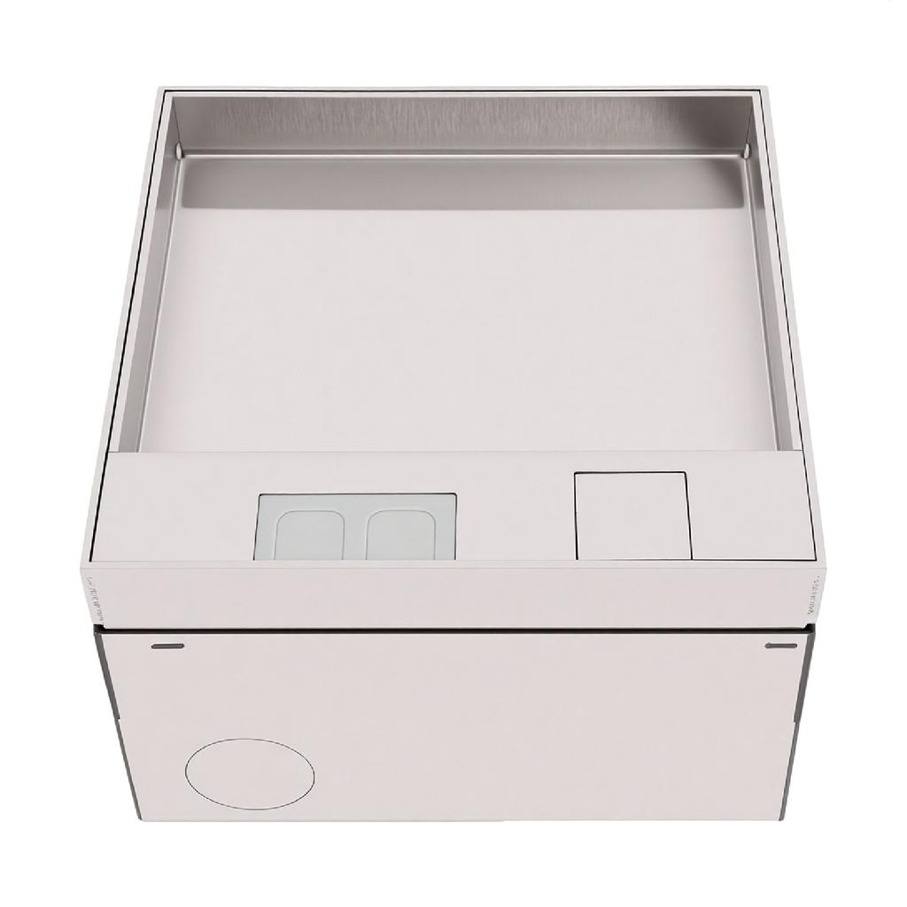 Floor Outlet Stainless Steel Recessed Hidden Socket with Double 3 Prong Outlets for Tabletop Countertop