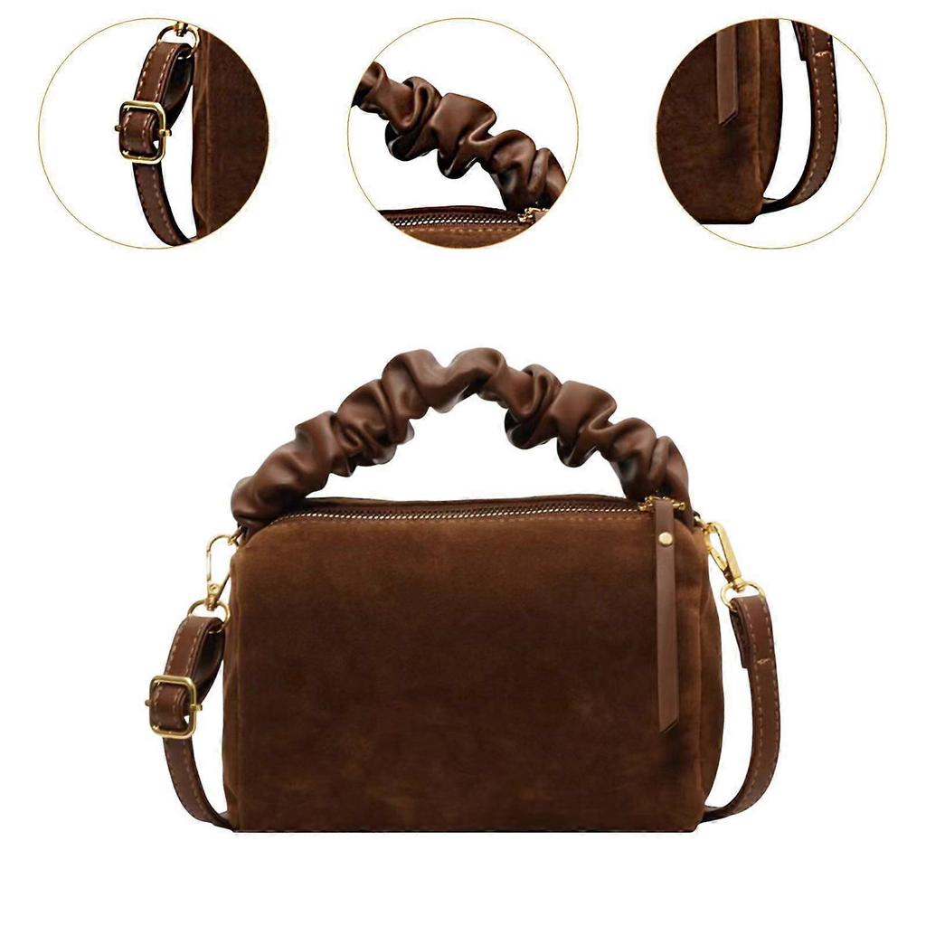 Damen Umhängetasche Leicht Modische Wildleder Handtasche für Party Reise Arbeit Kaffee