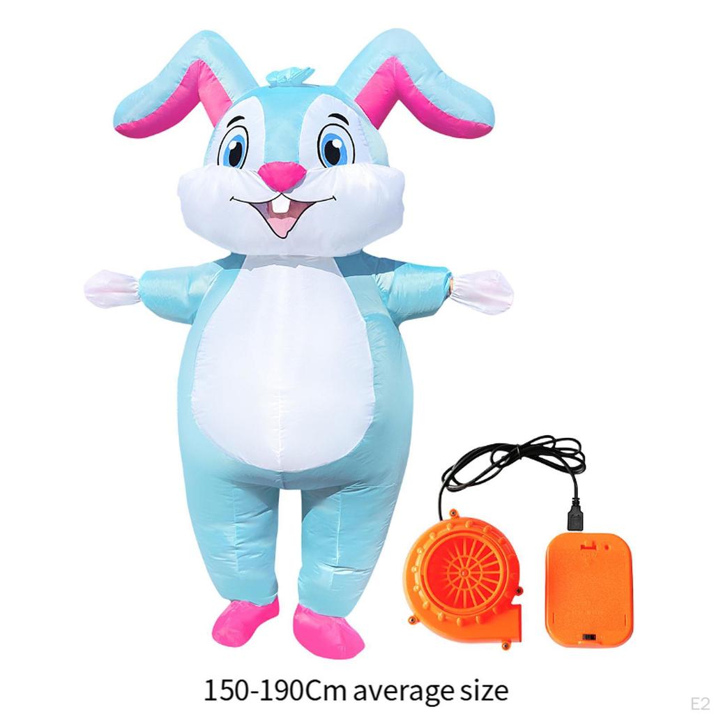 Easter Bunny Inflatable Costume Full Body Rabbit Suit for Halloween Role Play