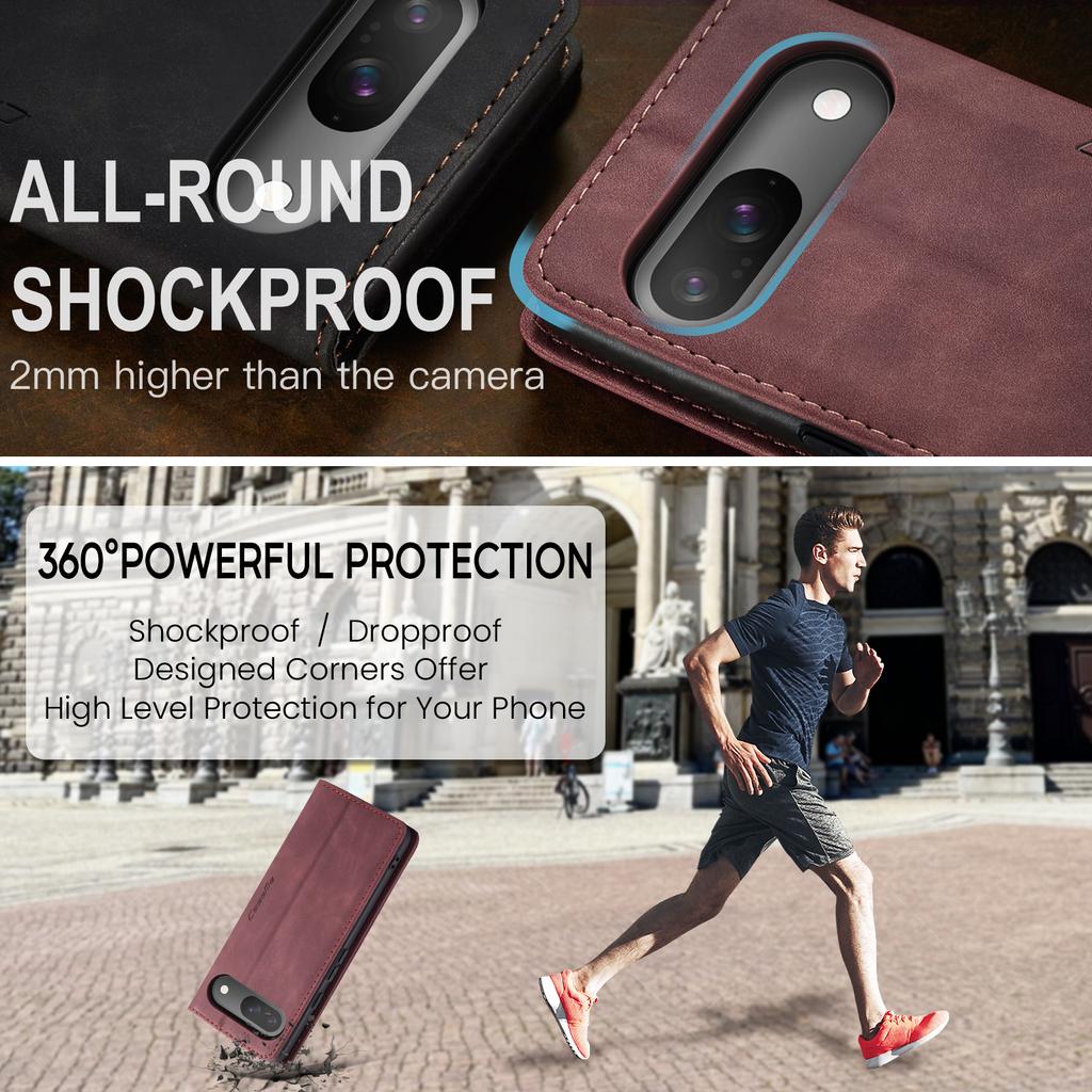 For Google Pixel 10 Pro/10/9 Pro/9 Wallet Case CASEME 013 Series PU Leather Phone Cover Stand