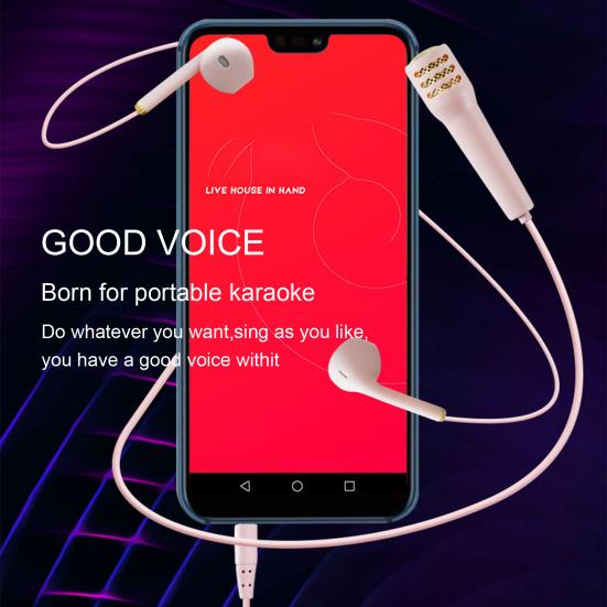 Wired Earbuds Practical Super Sound Quality 1.2m 3.5mm Mini Stylish In-ear Earphones with Microphone for Karaoke