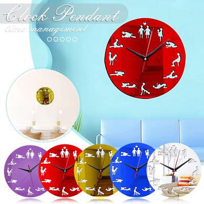 Art Wall Clock Bachelorette Game Y DIY Adult Bedroom Decorative Wall Clock Love Position Unframed Round Wall Clock,
