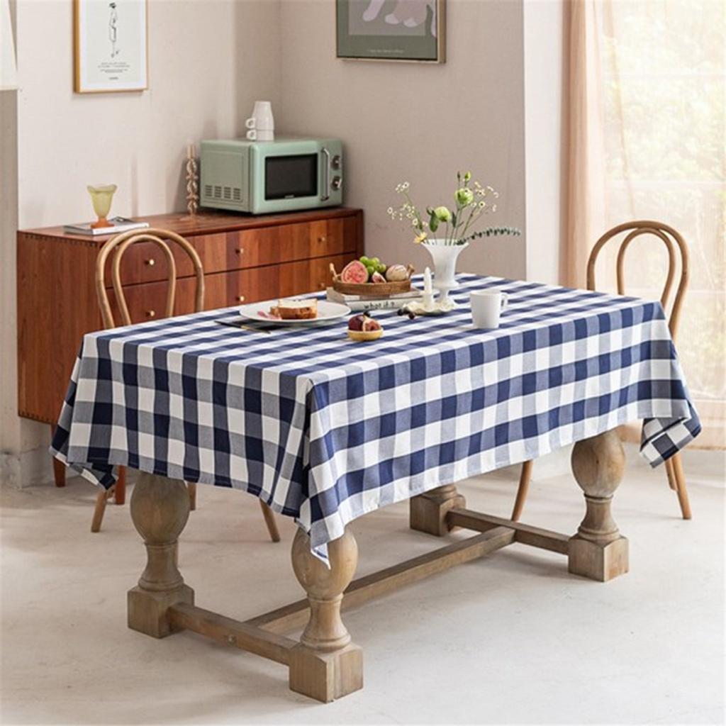 Plaid Table Cloth Modern Rectangle Table Cover Blue&White Tablecloth Home Kitchen Decoration For Party Mantel Mesa Home Decor